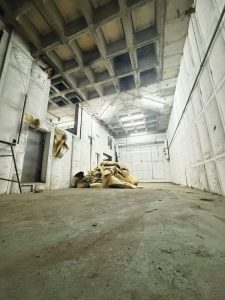Stripping out the ducting from the packaged units.