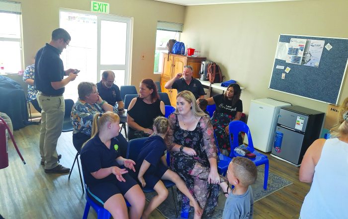 SAIRAC Cape Town Centre representatives hand over donated classroom equipment and financial support to Club21 Bellville in support of children with Down syndrome. SAIRAC Cape Town Centre